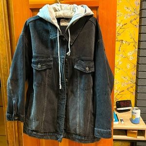 WE THE FREE..FREE PEOPLE Flawless Denim Jacket with hood… SMALL